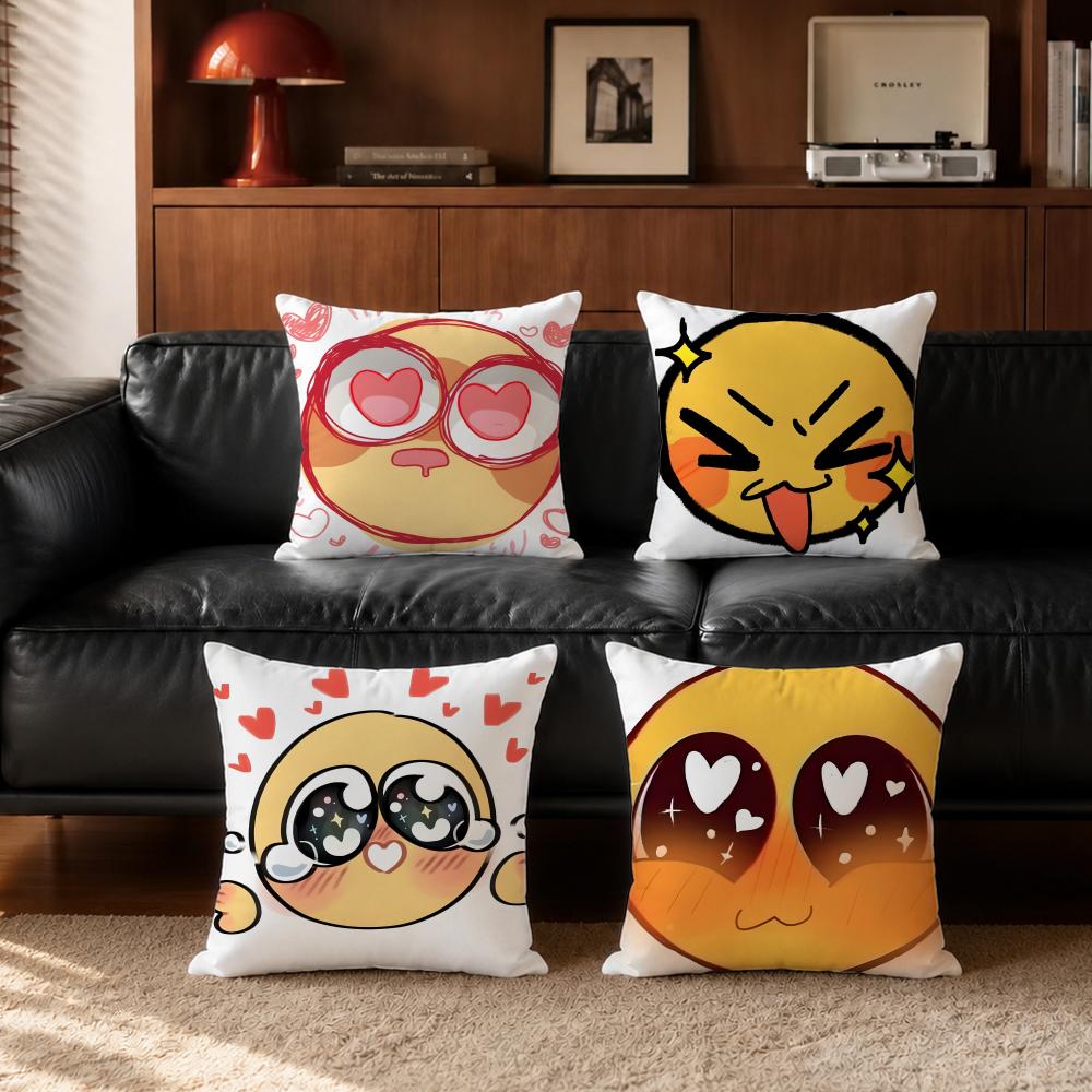 Home Decor Emoji - Housse de coussin jaune adorable avec