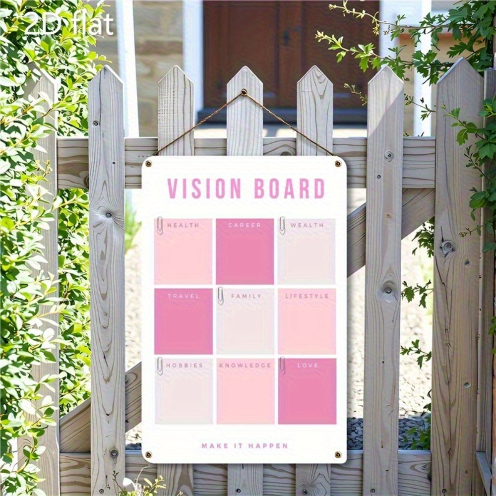 Home Decor Vision Board - Décoration murale en métal 2D, panneau