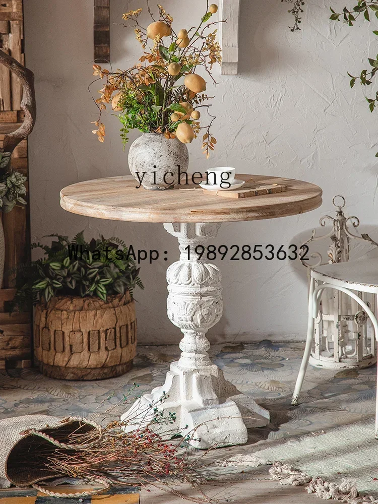 Home Decor Website Free - Table d'appoint ronde rouge rétro vieillie