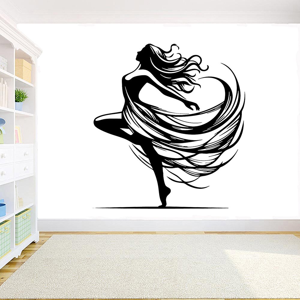 Home Decor Vinyl Flooring - Autocollant mural femme dansante, autocollant mural