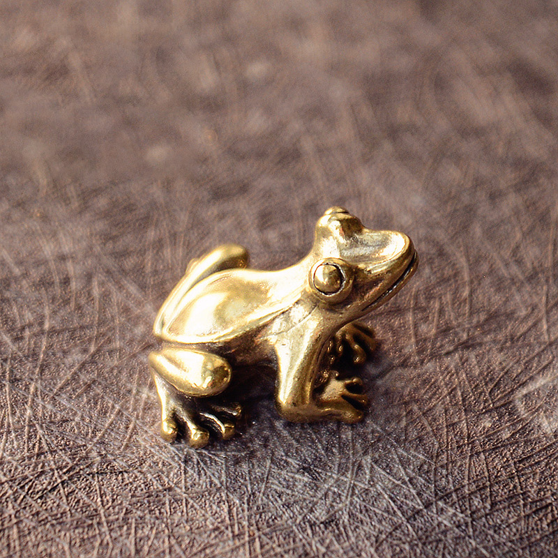 Home Decor Ikea - Petite grenouille mignonne en cuivre rétro,