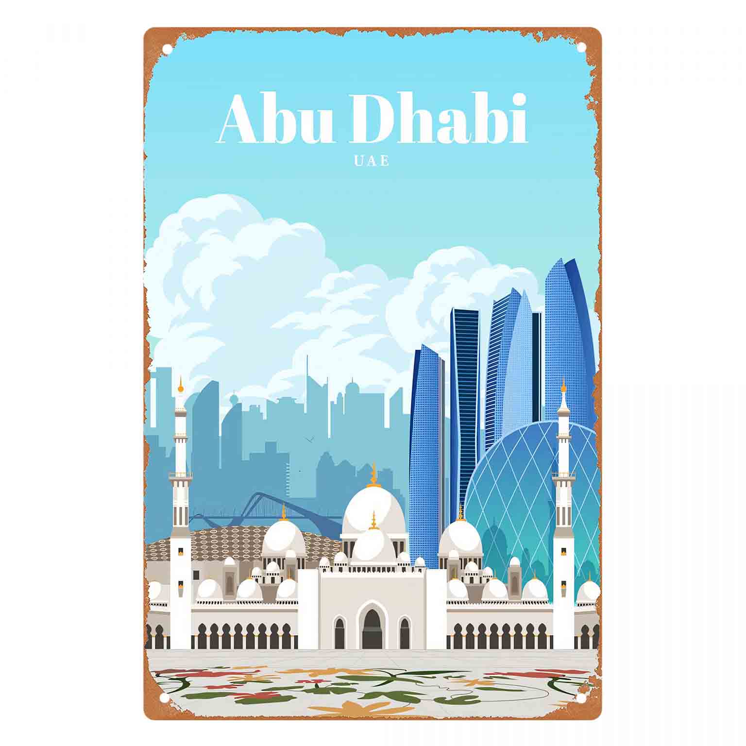Home Decor Uae - Décoration murale en métal 2D plate,
