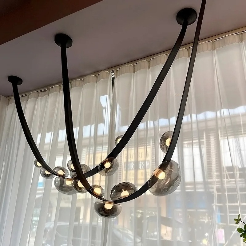 Plafonnier LED en cuir et verr - Home Decor Exhibition avis et prix