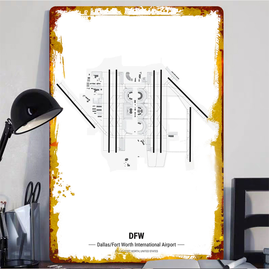 DFW – carte d'aéroport en méta - Home Decor Dallas avis et prix