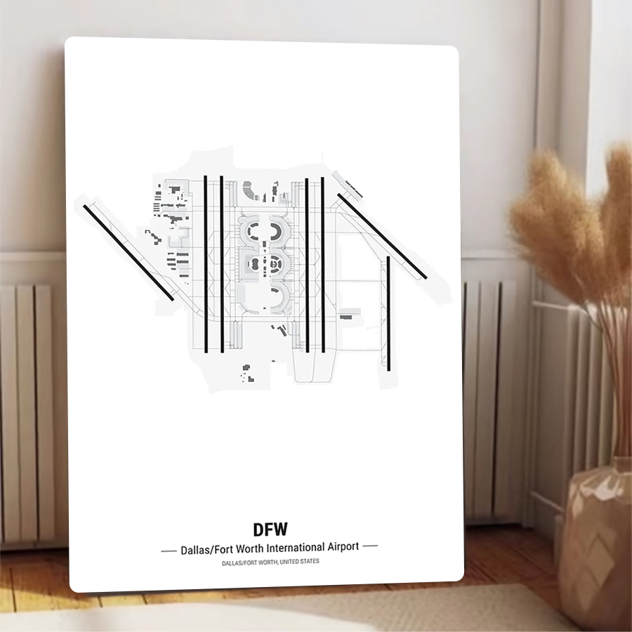 DFW – carte d'aéroport en méta - Home Decor Dallas avis et prix