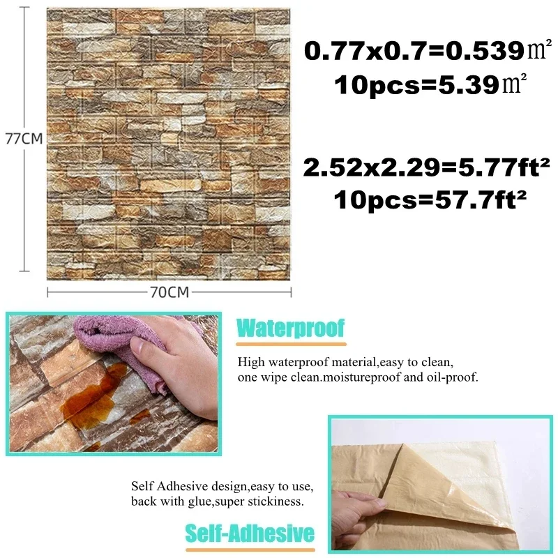 Autocollants muraux 3D Peel an - Home Decor Vinyl Flooring avis et prix