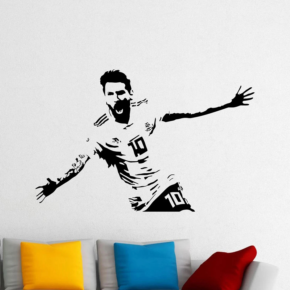 Messi – autocollant Mural en v - Home Decor Vinyl Flooring avis et prix
