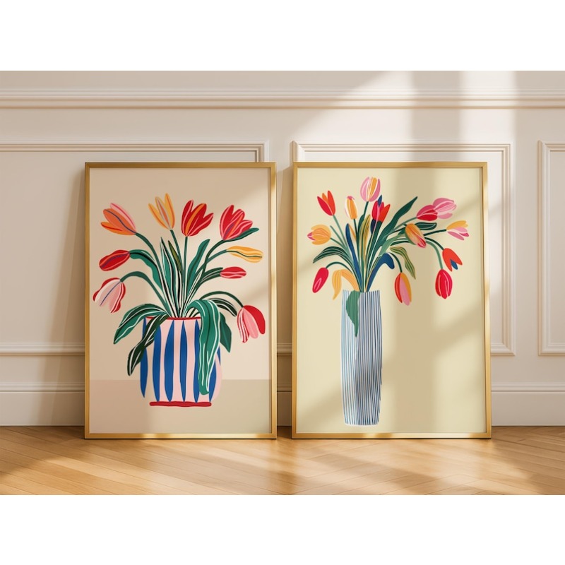 2 tableaux sur toile de fleurs - Home Decor Tulip avis et prix