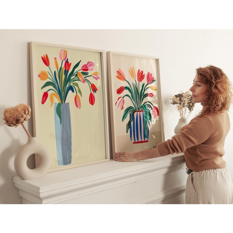 2 tableaux sur toile de fleurs - Home Decor Tulip avis et prix
